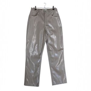 Abercrombie & Fitch Patent Leather 90s Straight High Rise Pants (Taupe) Size 28
